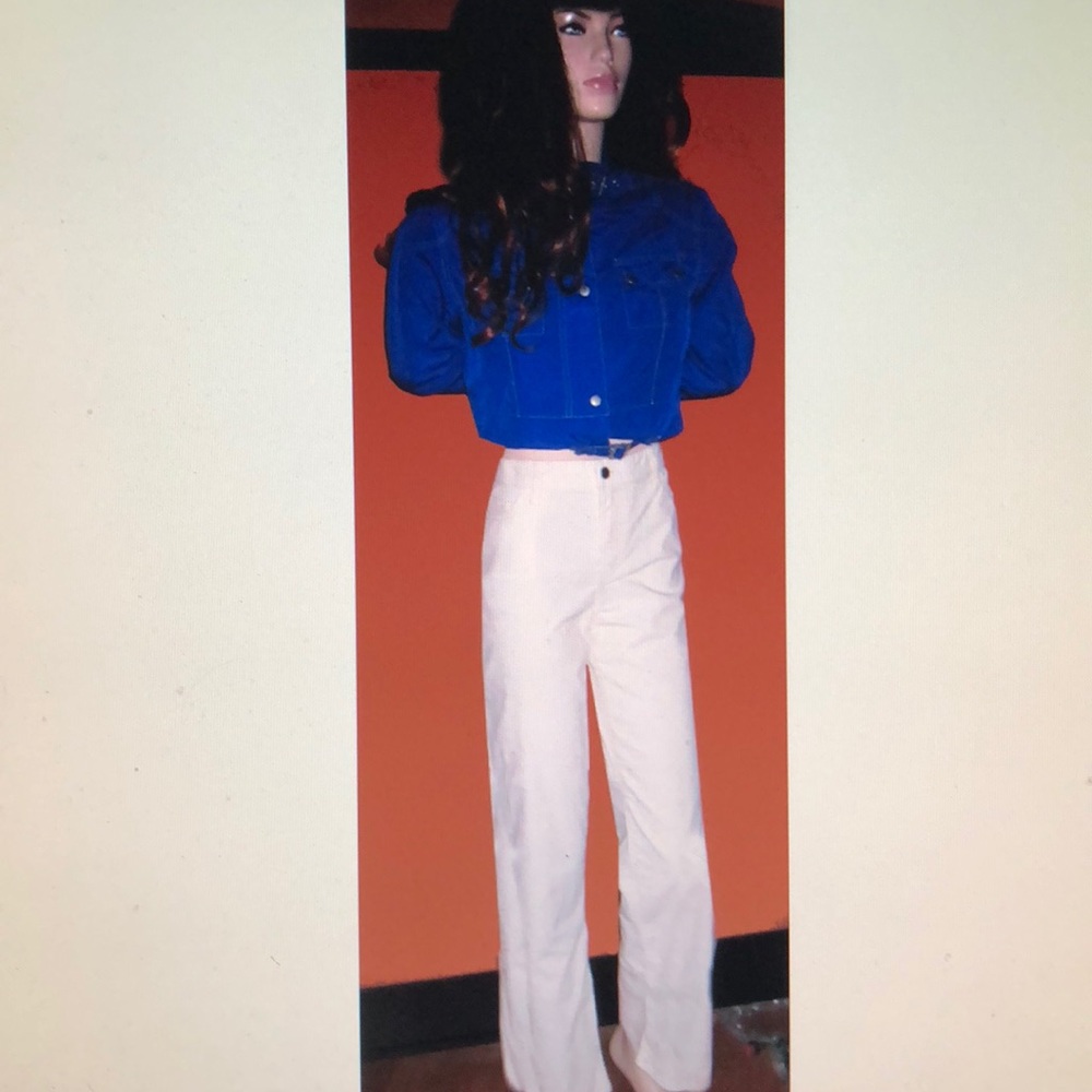 Victoria's Secret Christie Corduroy White Jeans 14